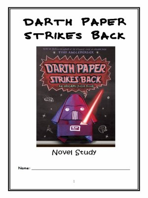 cover image of Darth Paper Strikes Back (Tom Angleberger) Novel Study / Comprehension Journal